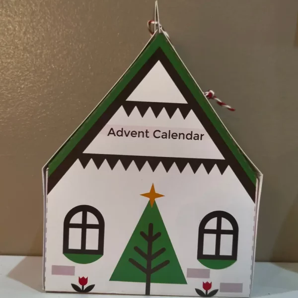 Calendrier de l'avent en forme de maison de noel
